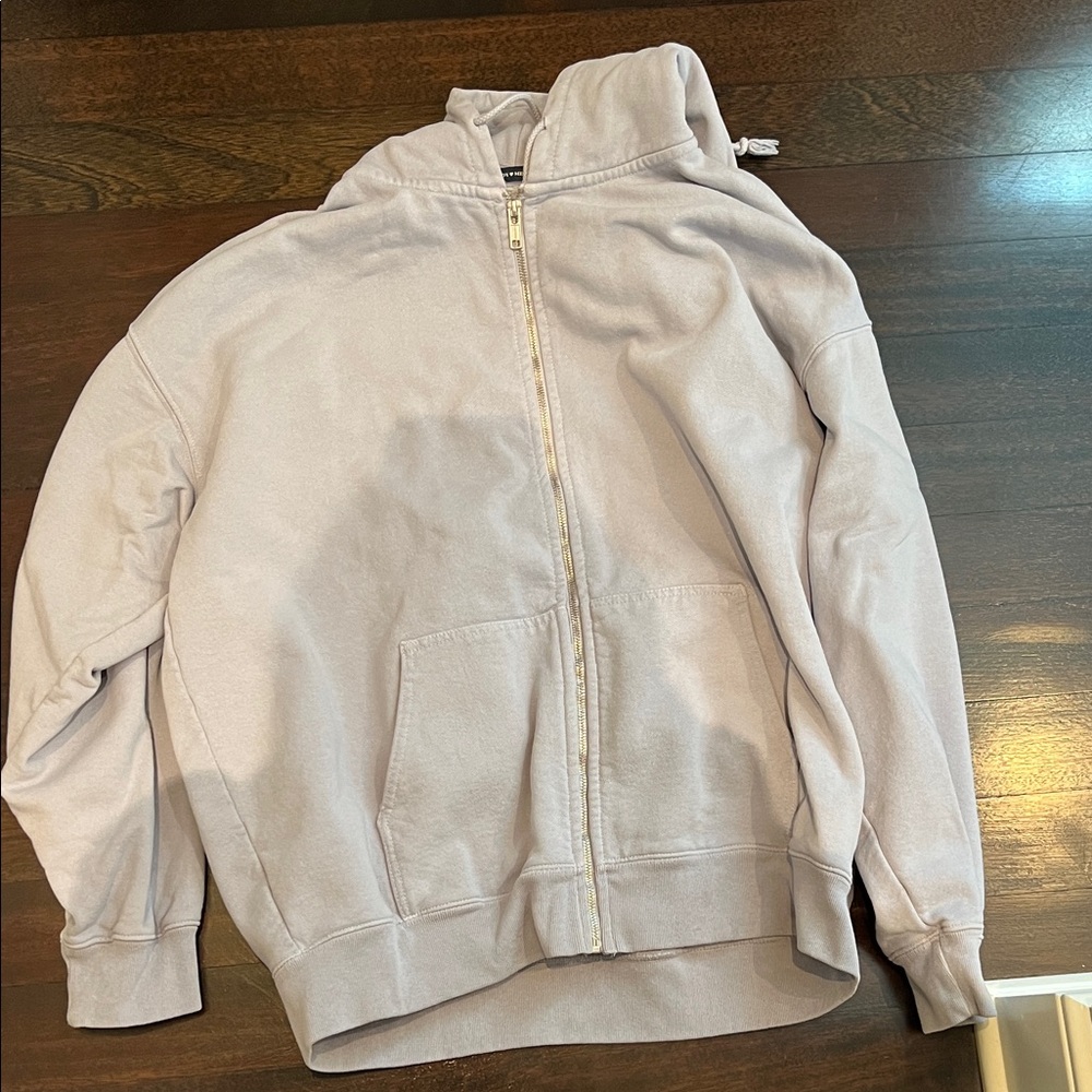 Brandy Melville Heather Gray Zip-Up Hoodie